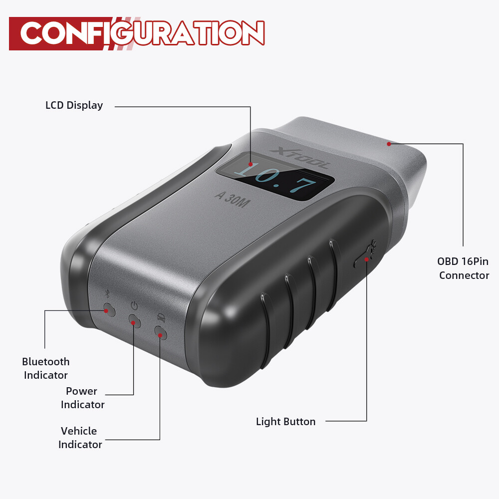 USED XTOOL A30M Bluetooth OBD2 Diagnostic Scanner Bi-Directional Code Reader