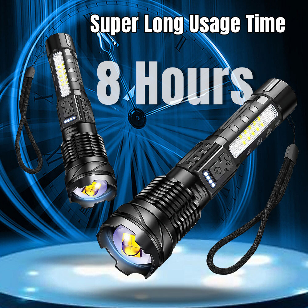 99000000 Lumens Super Bright LED Flashlight Tactical Rechargeable LED Work Light