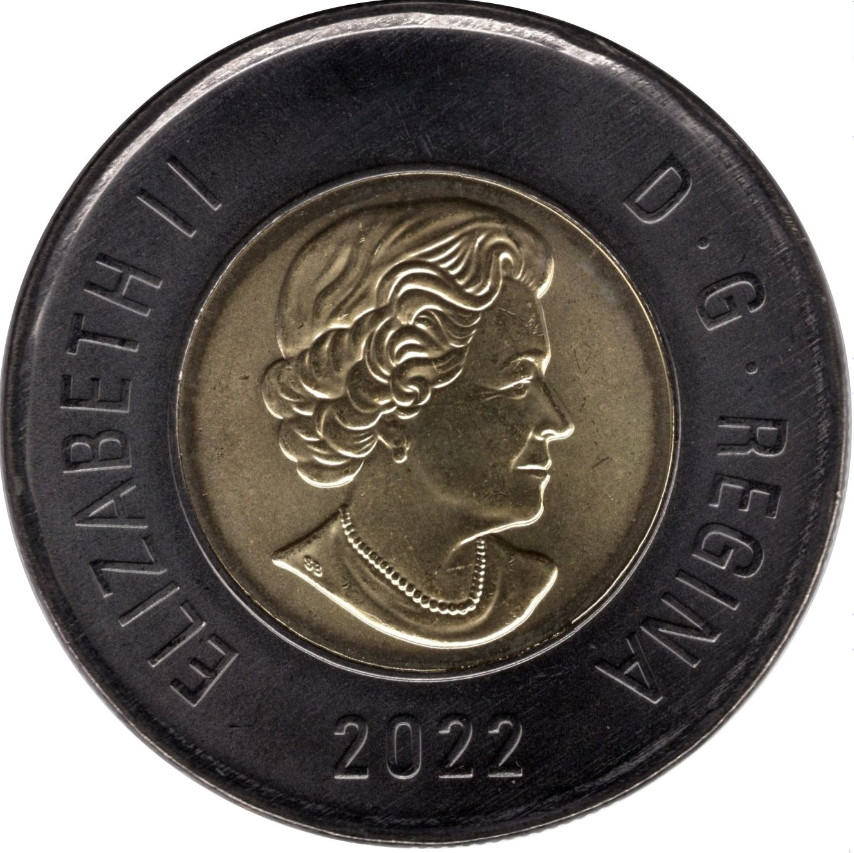 Canada coin 2$ dollars 2022 Solemn tribute to HM Queen Elizabeth II QEII UNC RIP