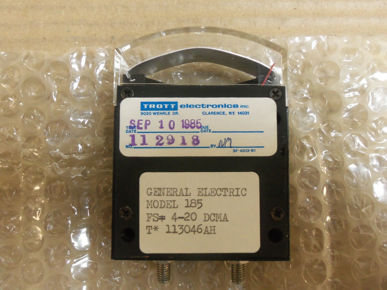 NEW TROTT GENERAL  ELECTRONIC PANEL METER 185 4-20 DCMA 112918