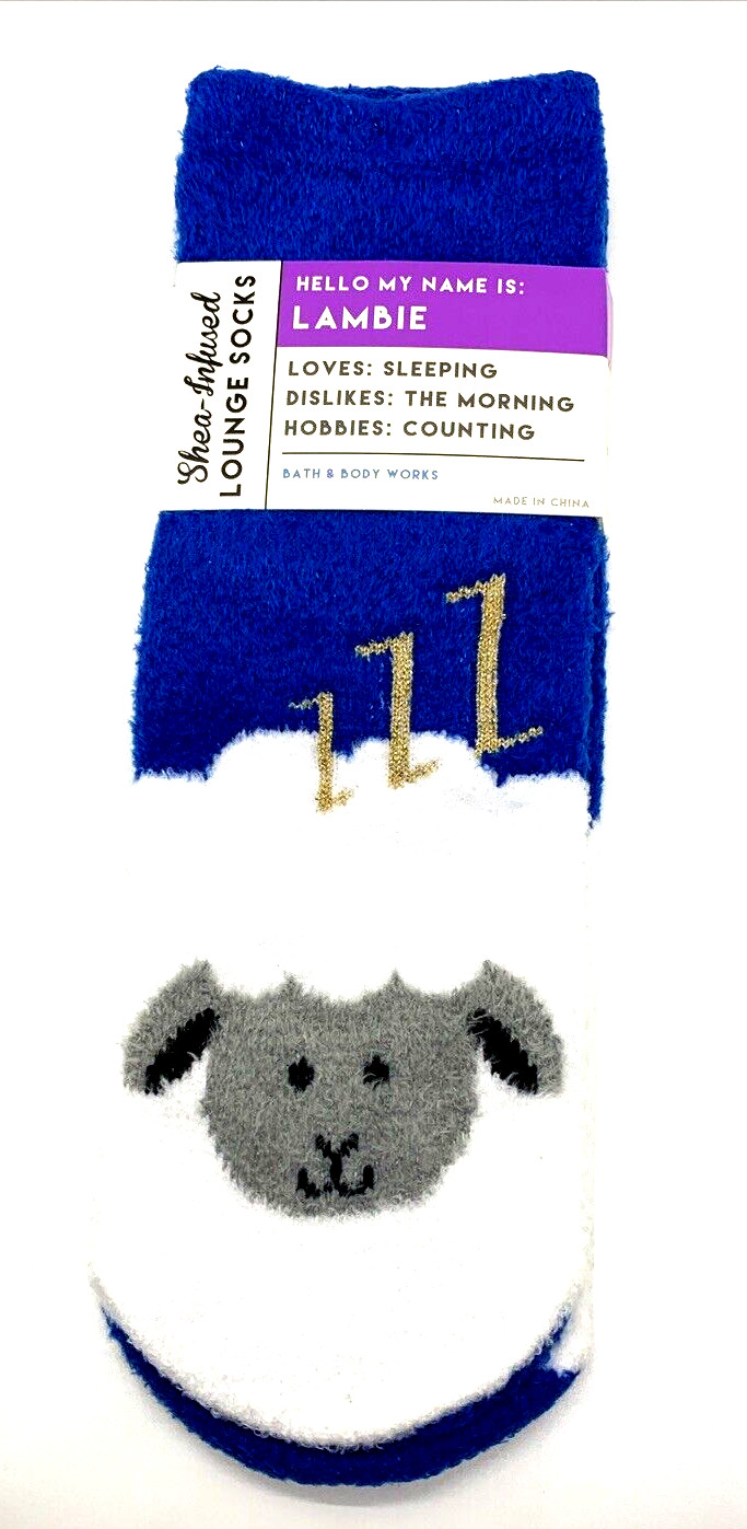 NEW Bath & Body Works LAMBIE THE LAMB Shea Infused Lounge Socks Non-skid Women