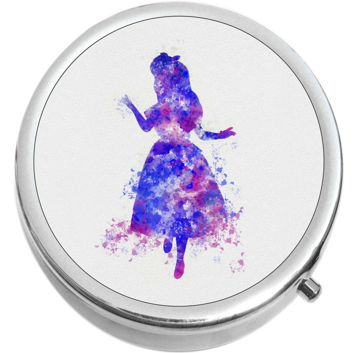 Alice in Wonderland Watercolor  Medicine Pill Box