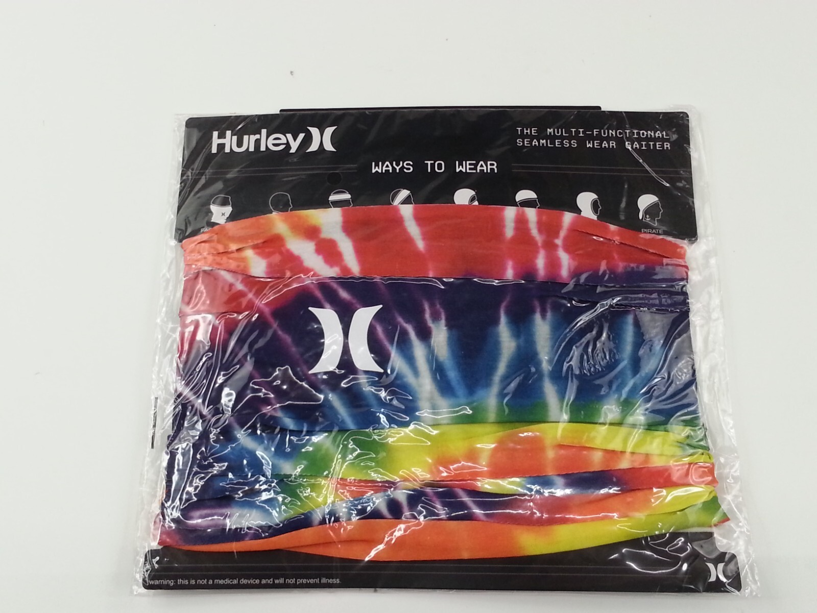 NEW Hurley Multi Functional Seamless Wear Gaiter Tye Dye Psychedelic