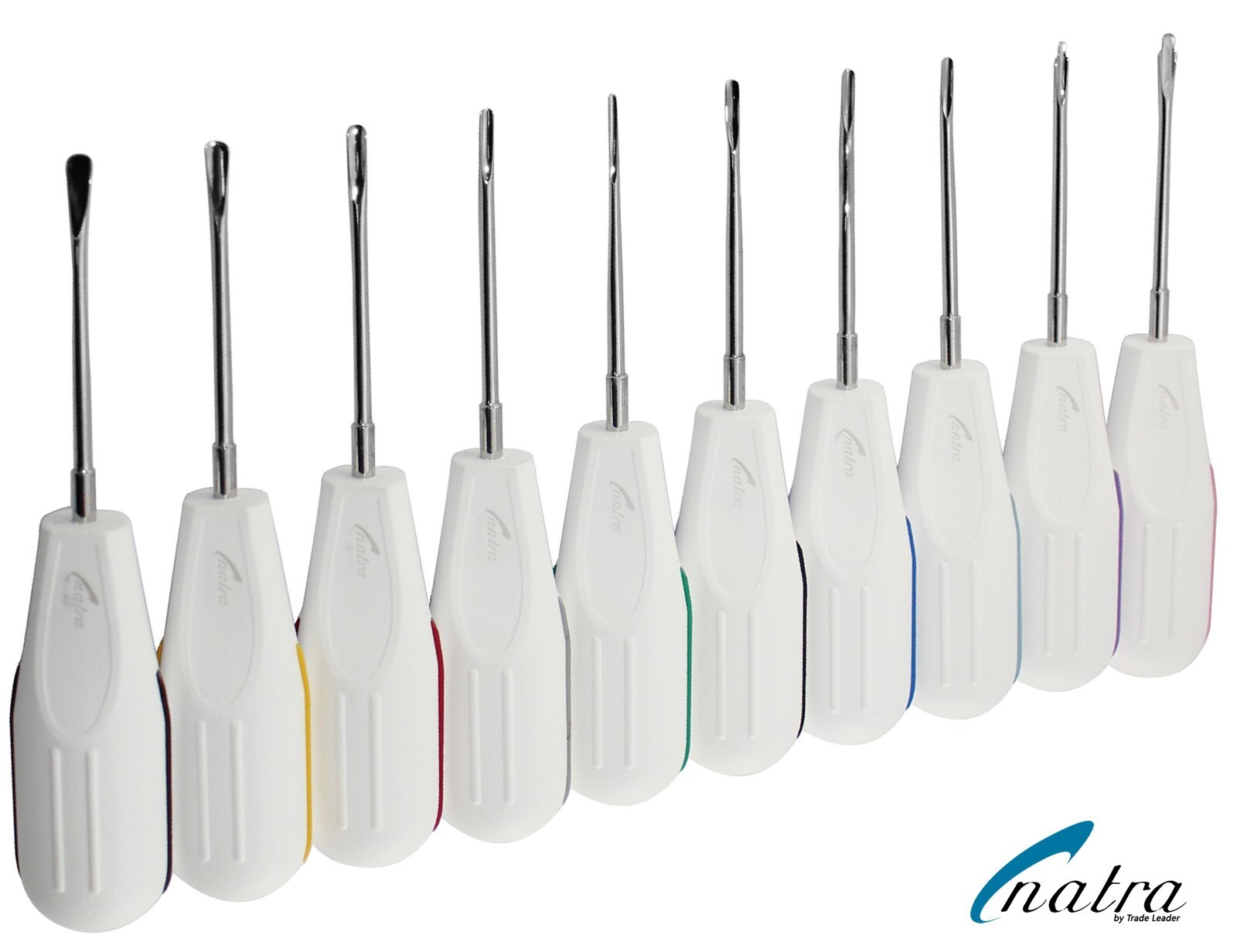 10 Pcs white Dental Root Elevators Oral Surgery PDL Luxating Tooth loosening