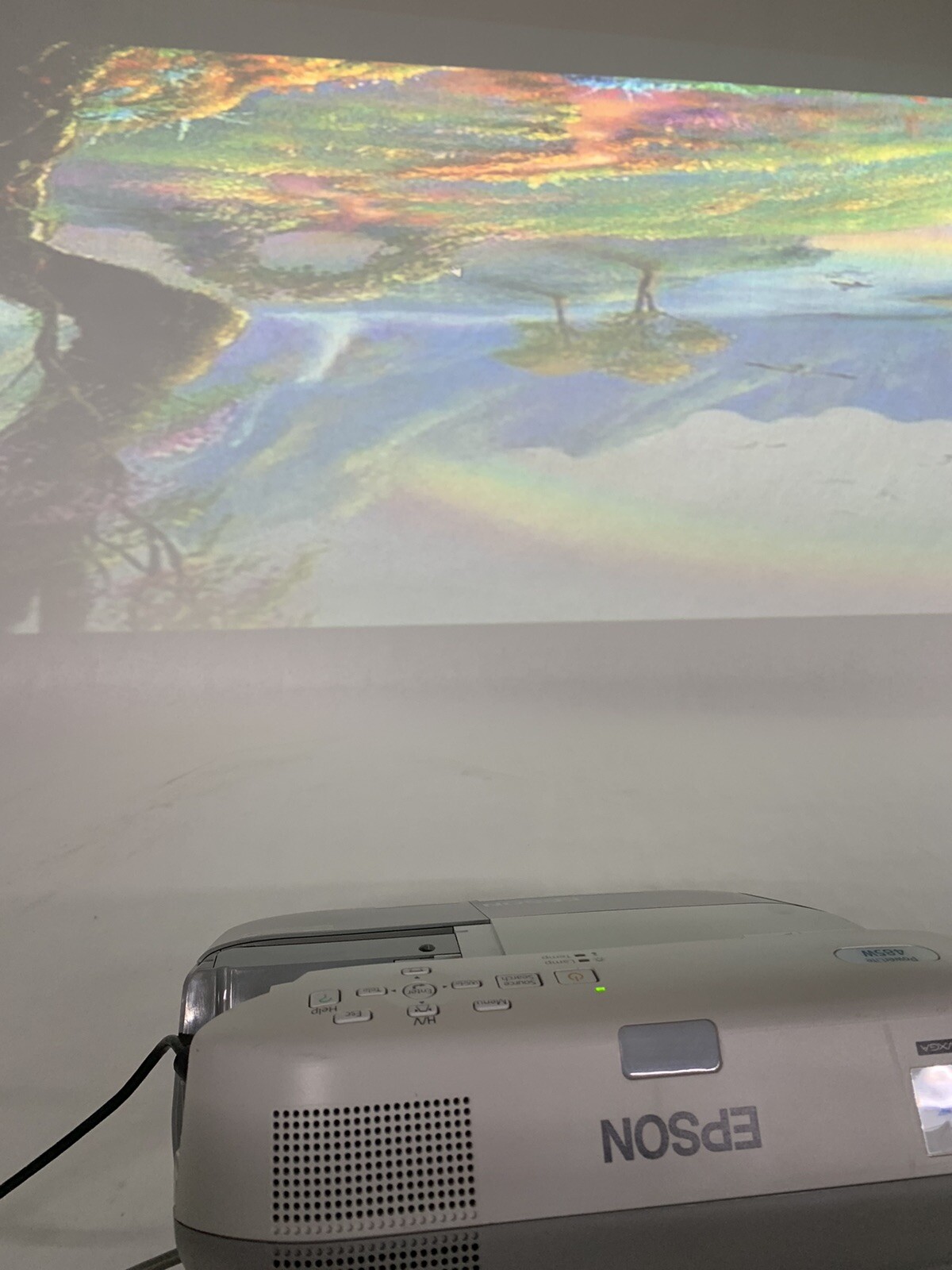 Epson H454A 485W Projector - Tested and Missing Port Cover