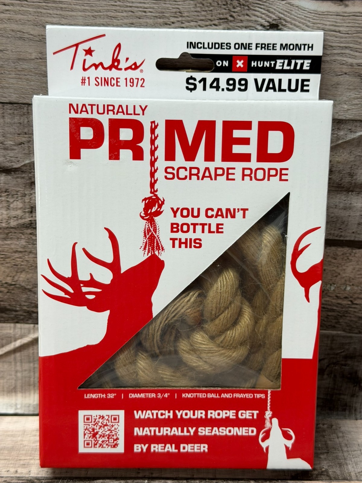 TINK'S Naturally Primed Scrape Rope 32" Deer Lure Hunting Attractant