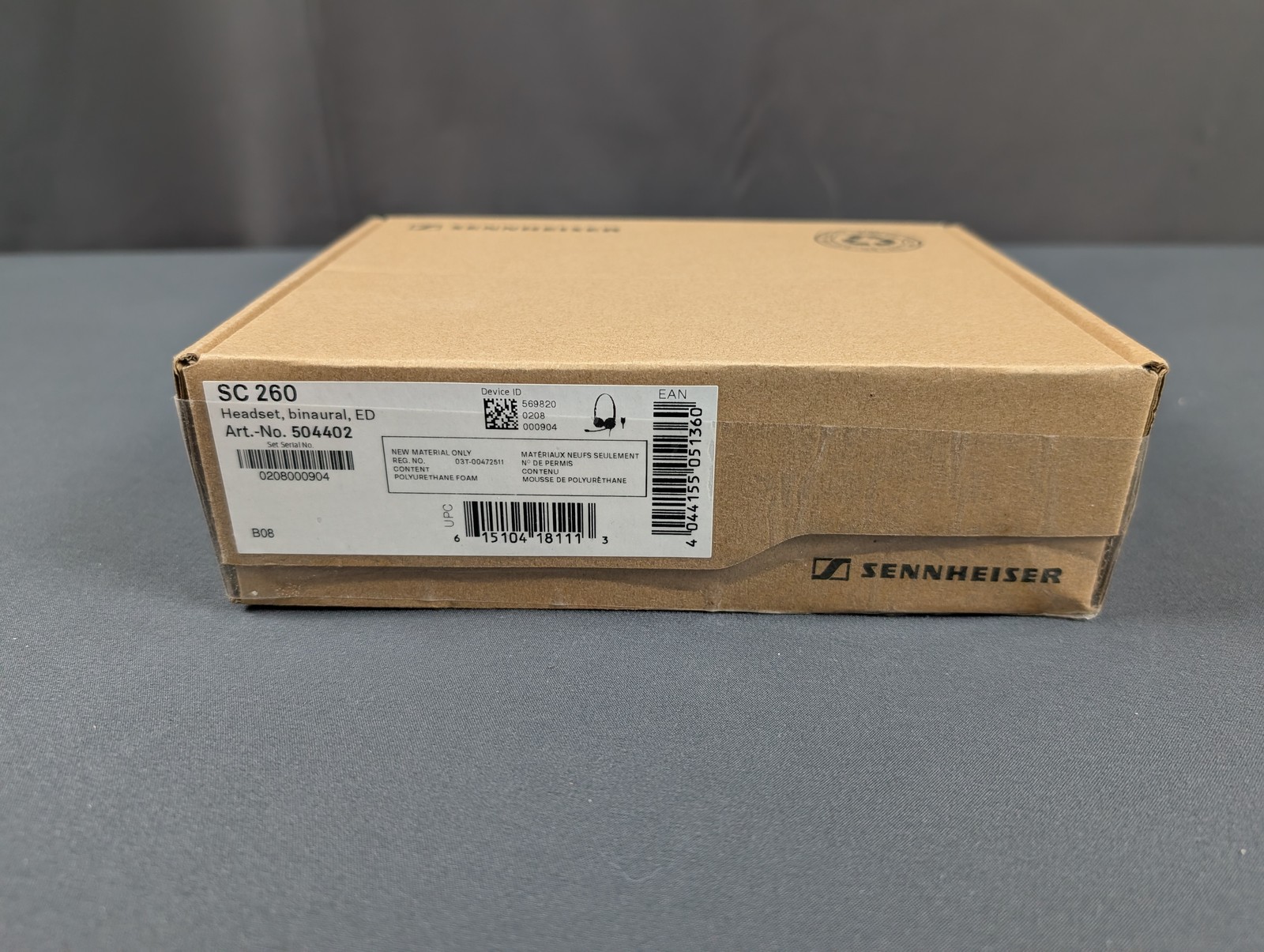 Sennheiser SC 260 Binaural Headset Easy Disconnect ED 504402 Office Call Center