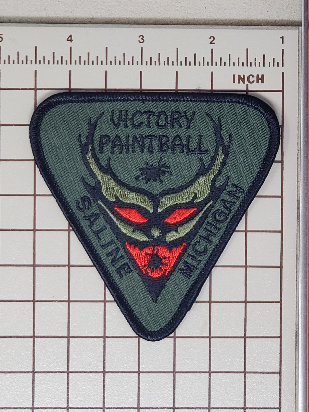 Early 90s Paintball Patch - Victory Paintball Saline Michigan Demon Devil