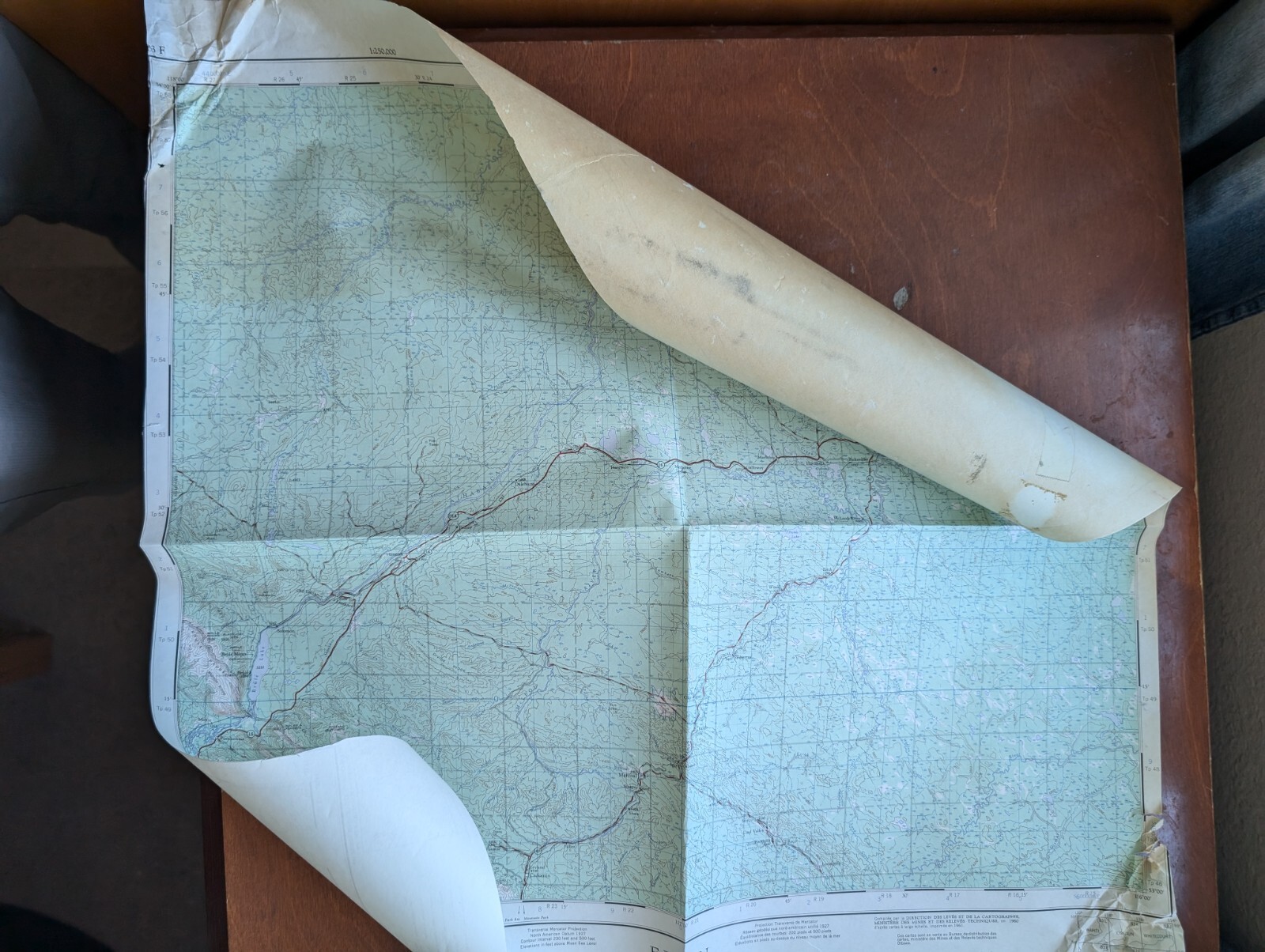 Canada Topo Map Edson, Alberta 1:250,000 1961 Corners are damaged/two borders cl