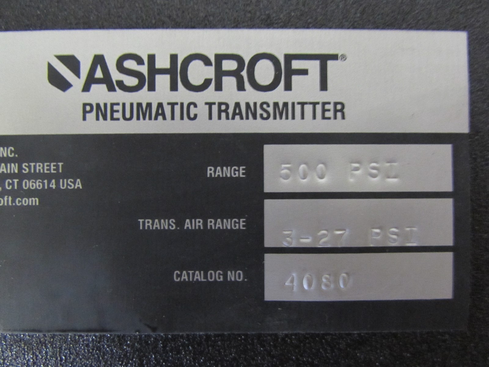 ASHCROFT PNEUMATIC TRANSMITTER 4080 RANGE 500 PSI NEW