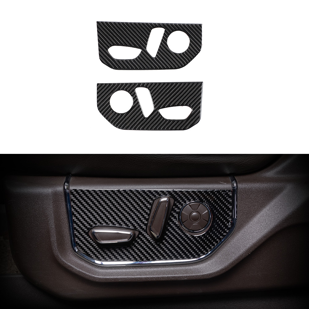 Real Carbon Fiber Electric Seat Adjustment Panel Trim Cover For Ford F150 2015+