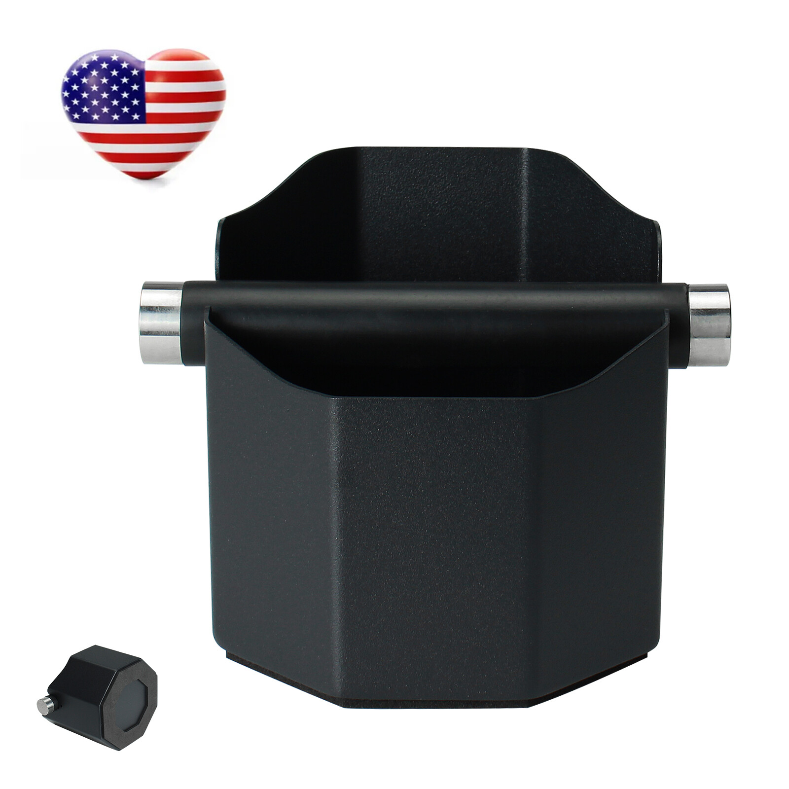 US Coffee Grounds Knock Box Waste Container Grinds Tamper Tube Bin Black Bucket