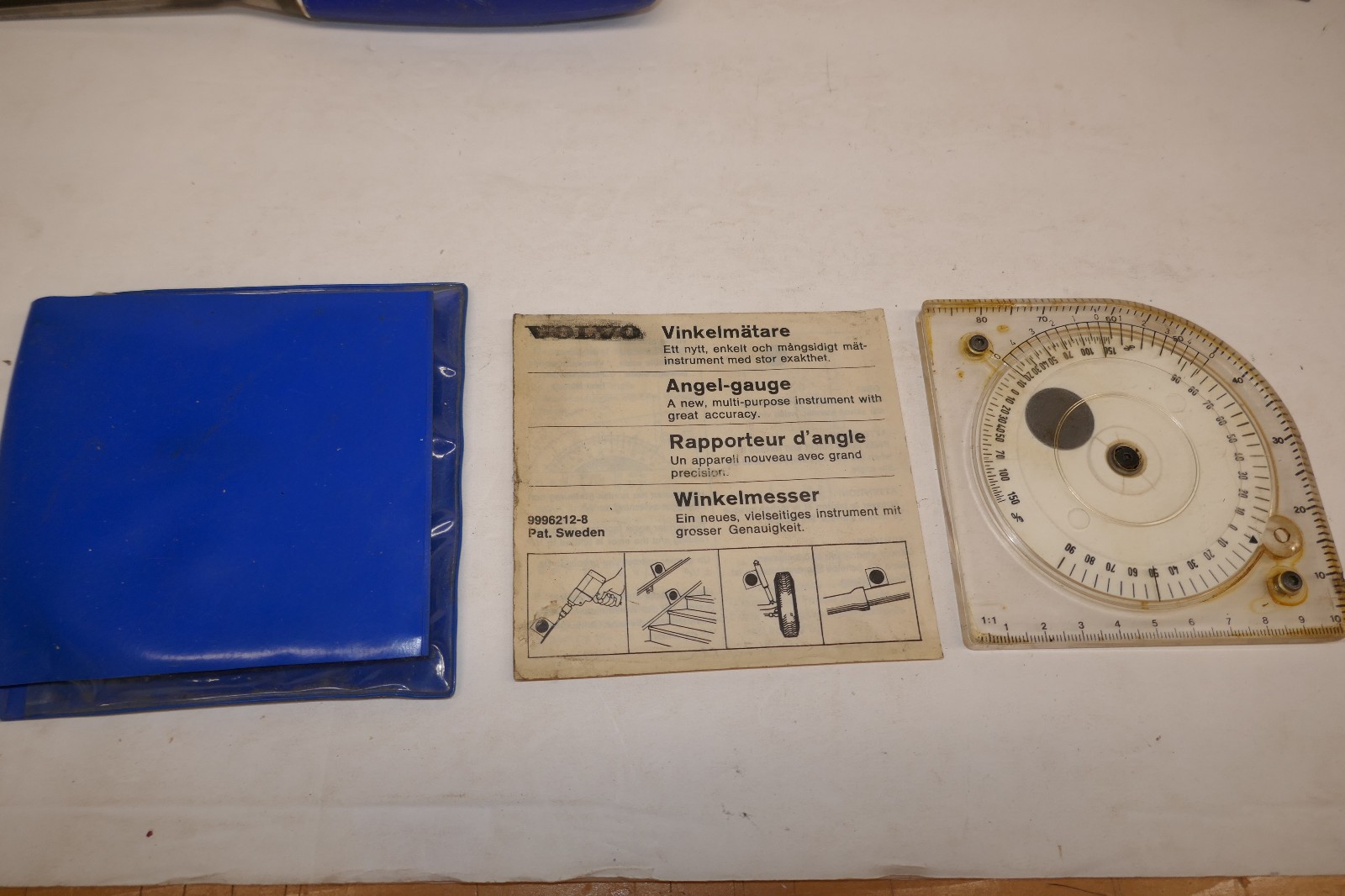 Vintage Volvo Branded Angle Guage/Protractor in Pouch