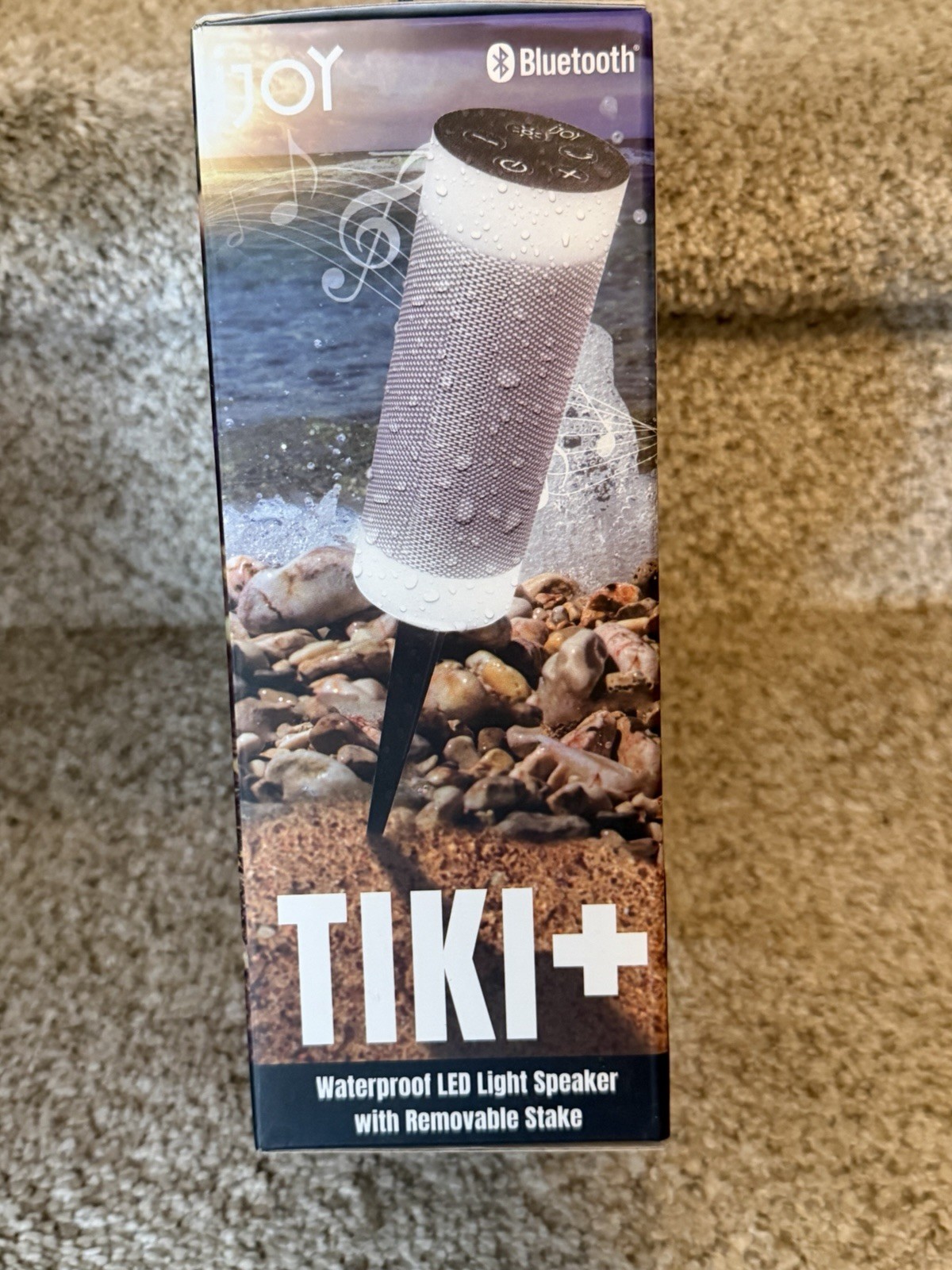 iJoy TIKI+ Bluetooth Waterproof LED Lighting Portable Speaker, White, Stake