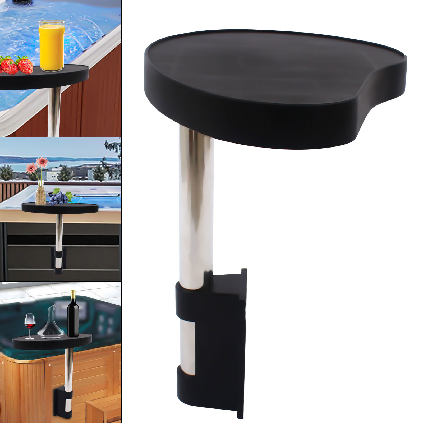 360° Rotation Spa Caddy Side Table Tray Spa Tray Table Keep Snack Large Capacity