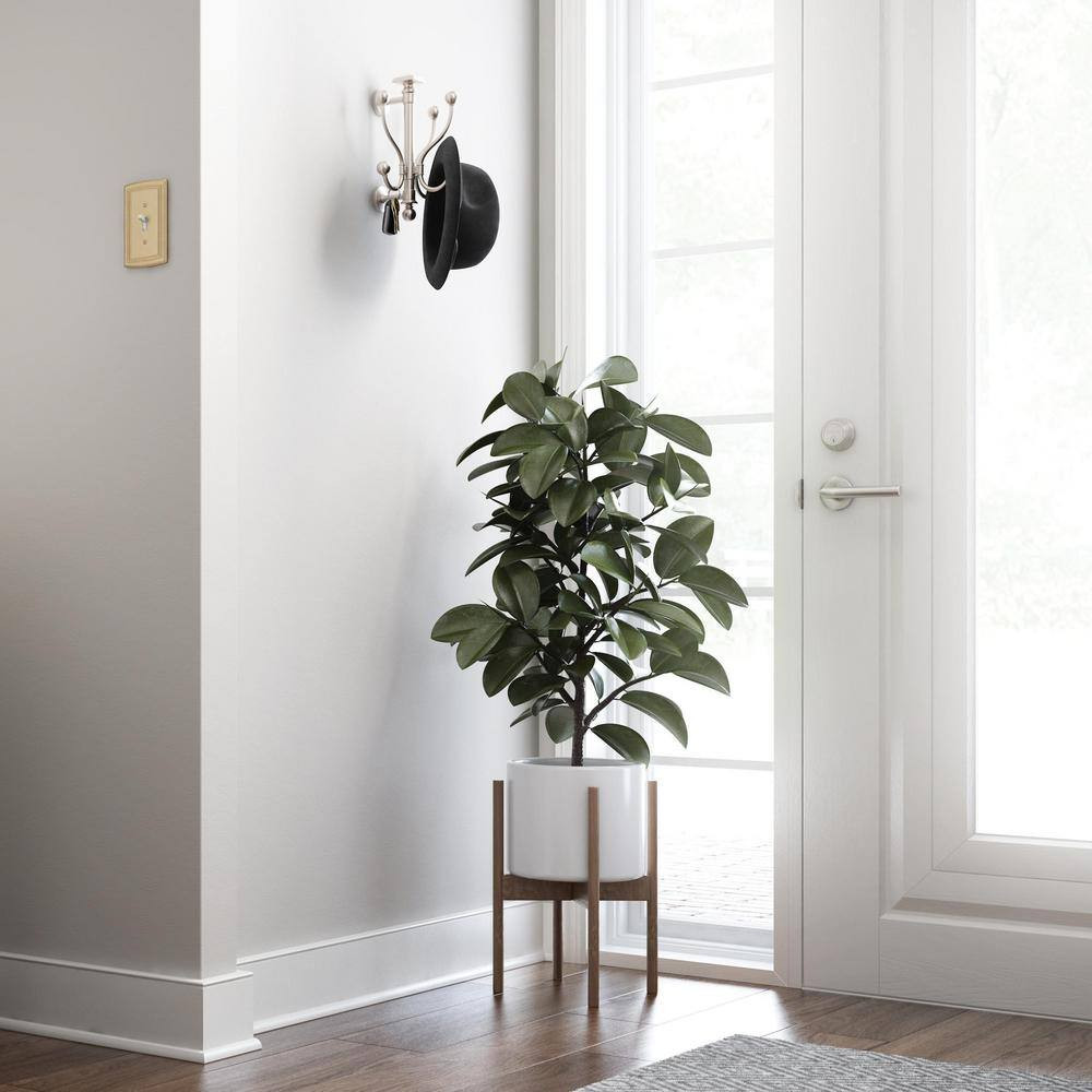 11 In. L Satin Nickel Classic Vertical Coat and Hook Rail