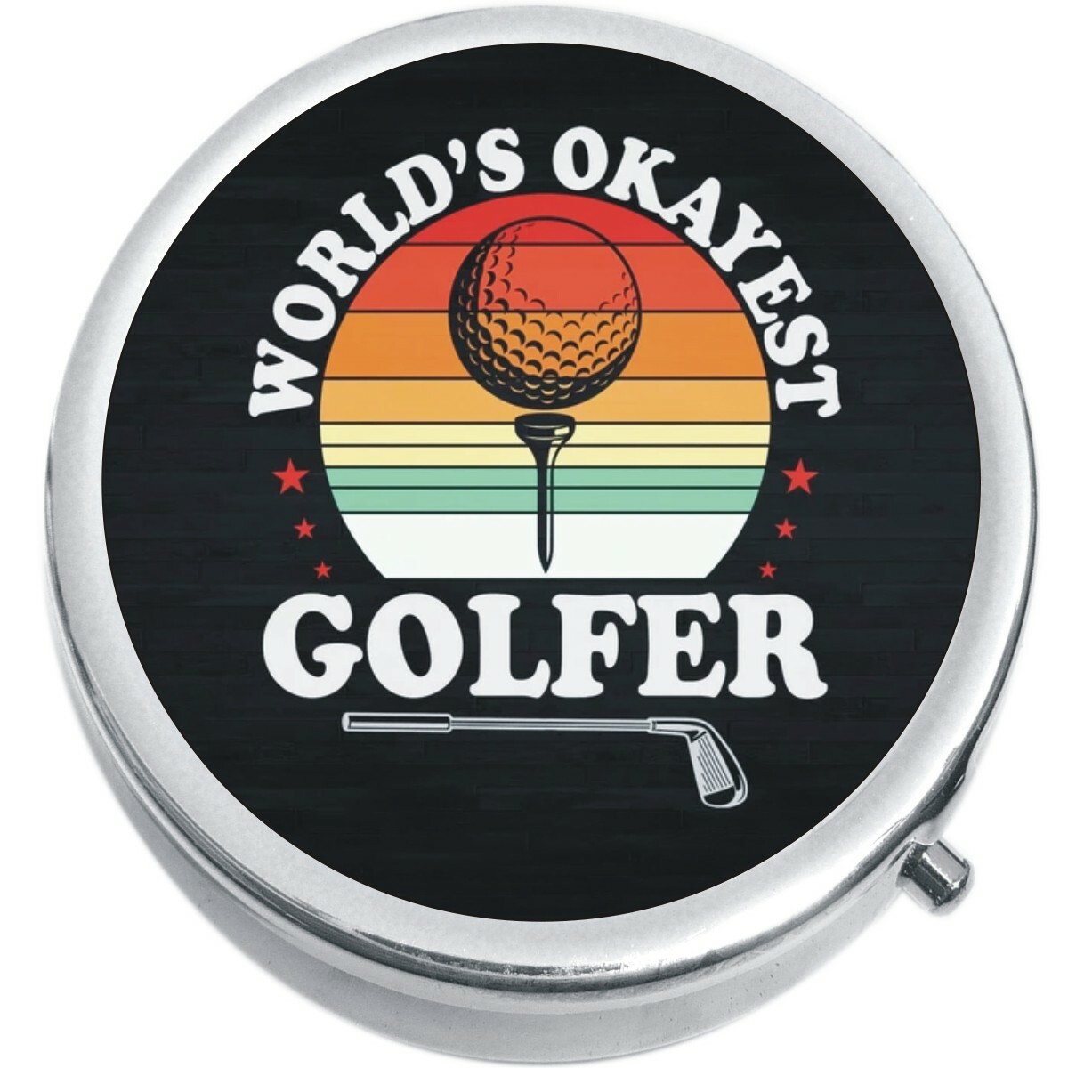 Worlds Okayest Golfer Pill Box Medicine Pill Box