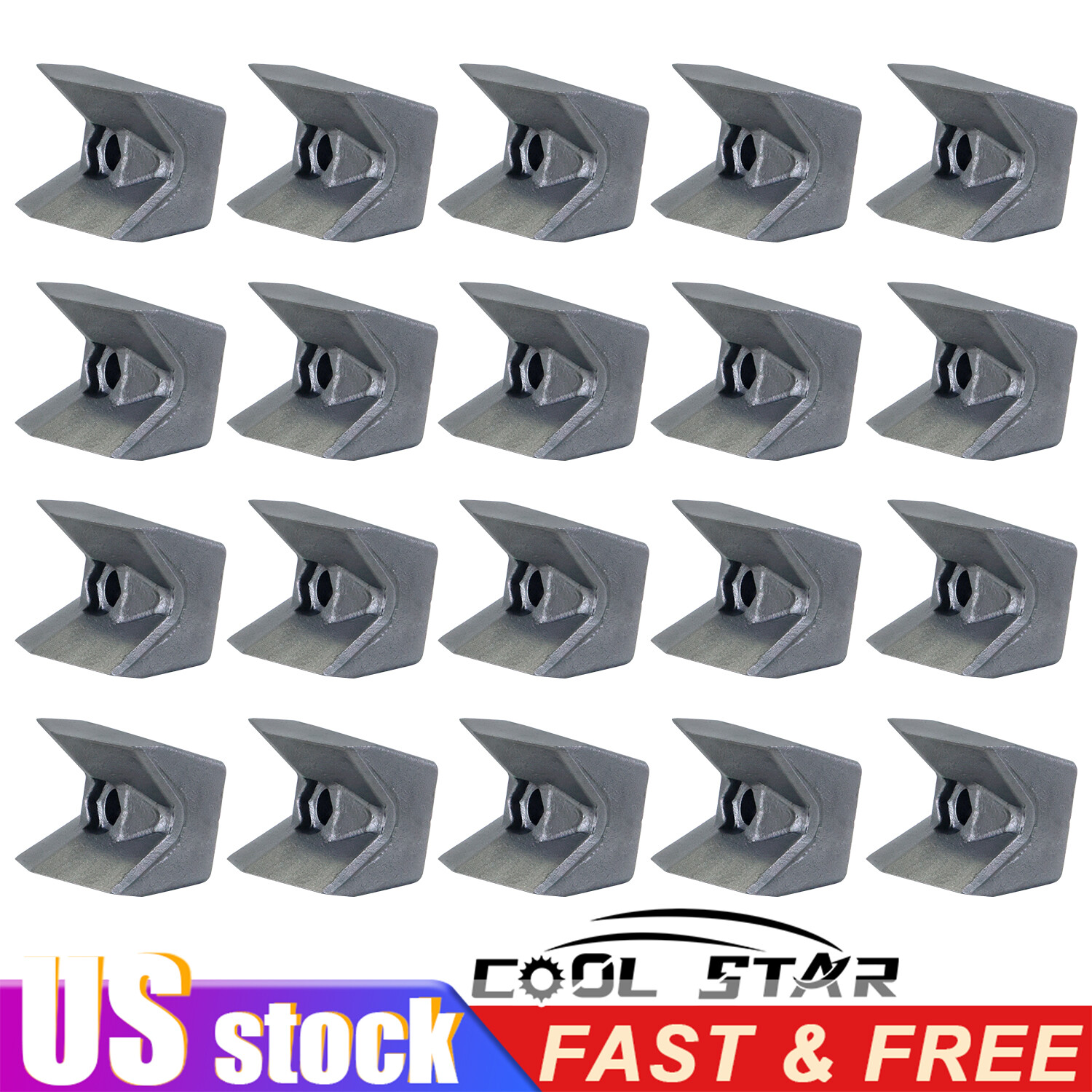 20Pcs Replacement For Fecon Cubit Reversible Knife Teeth