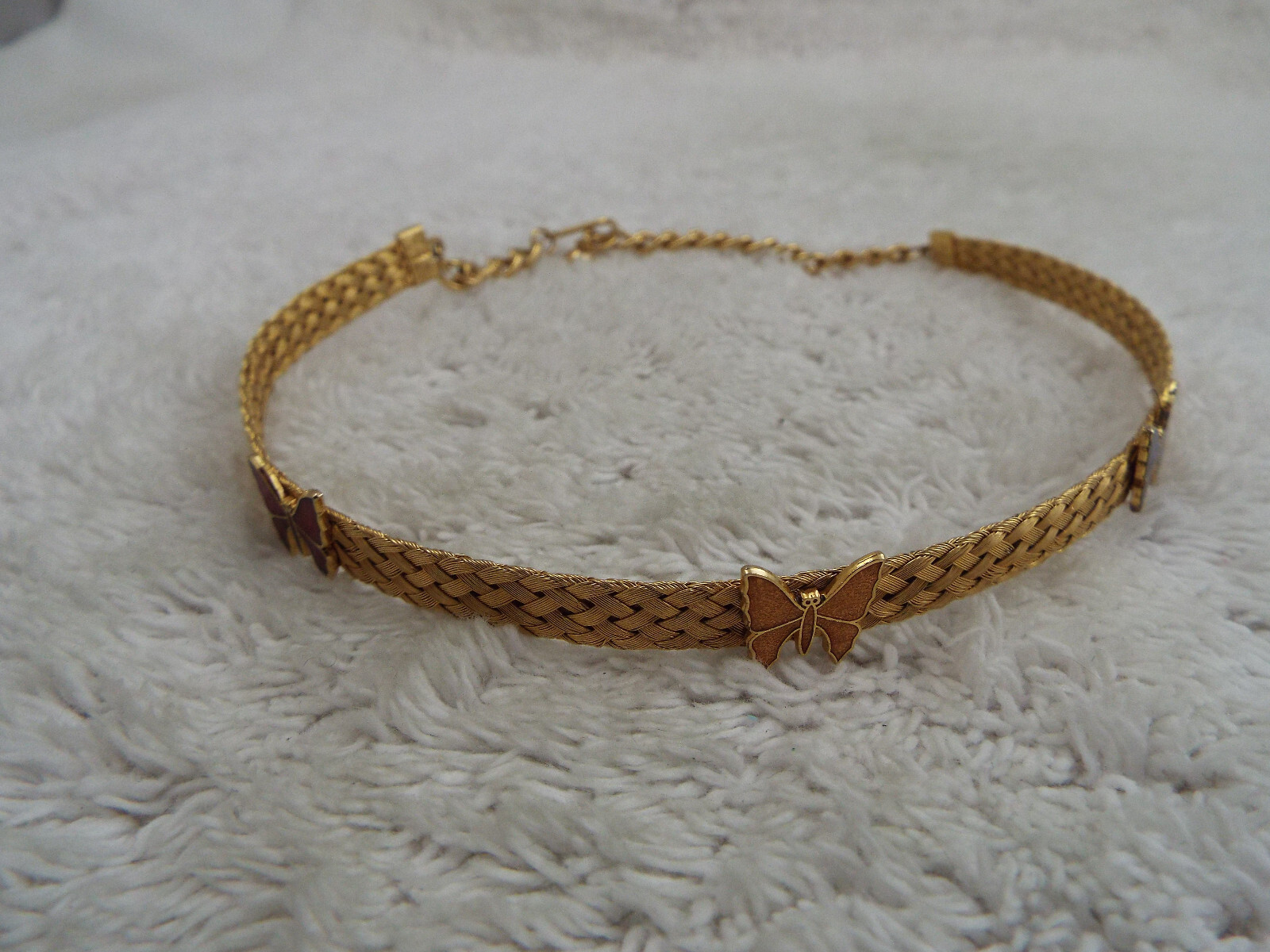 Goldtone Cloisonne Butterfly Collar Necklace (C46)