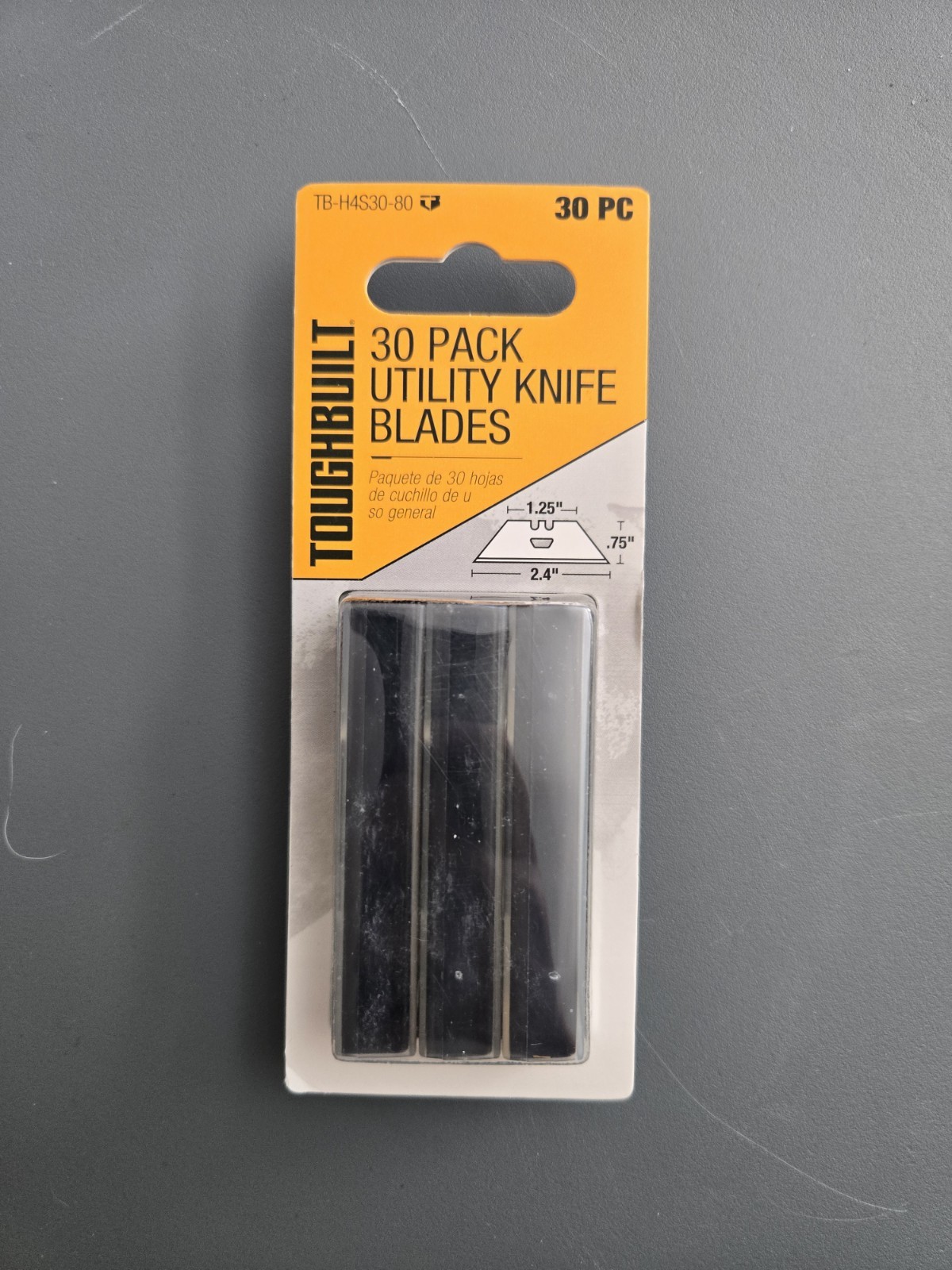 Toughbuilt 30-pack utility knife universal razor blade