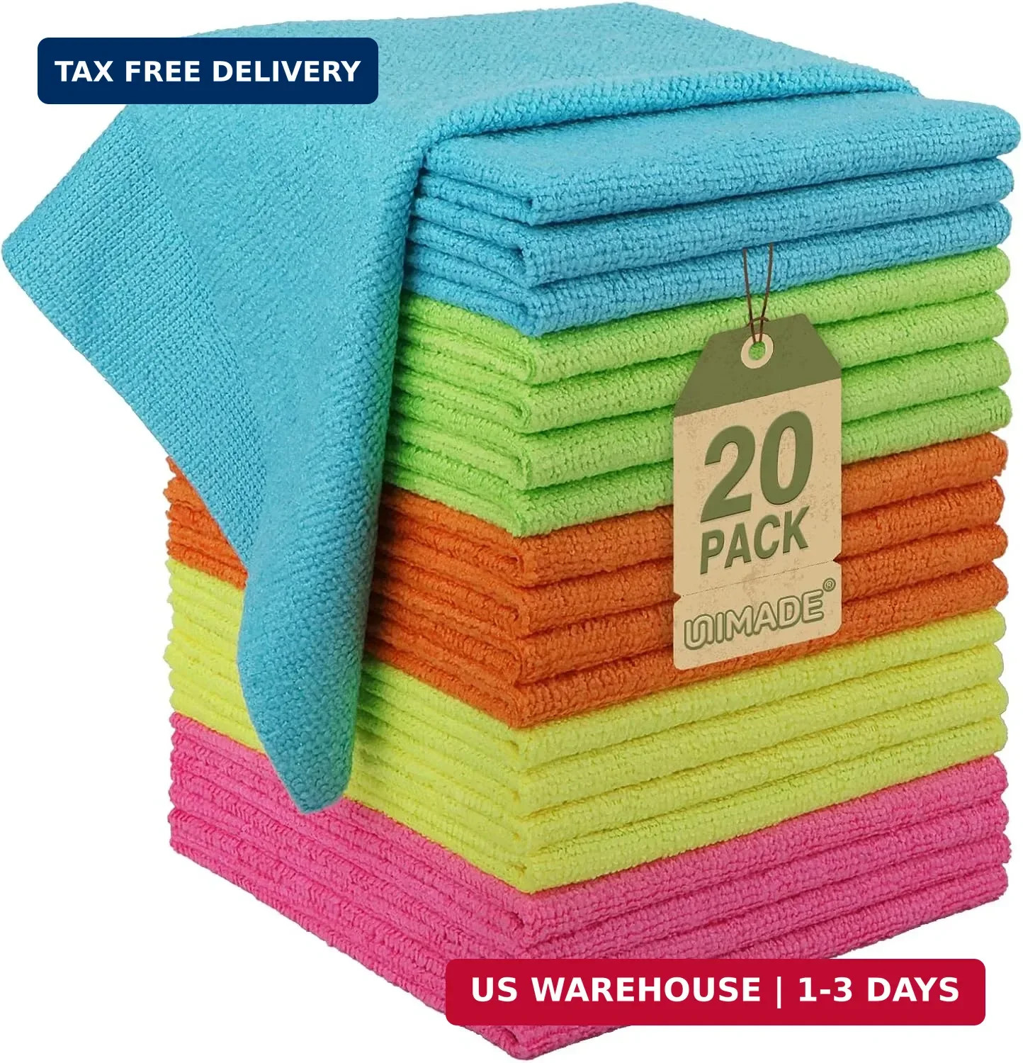 Microfiber Cleaning Cloth, 20 Pack Reusable Microfiber Towels | Cars Lint Free C