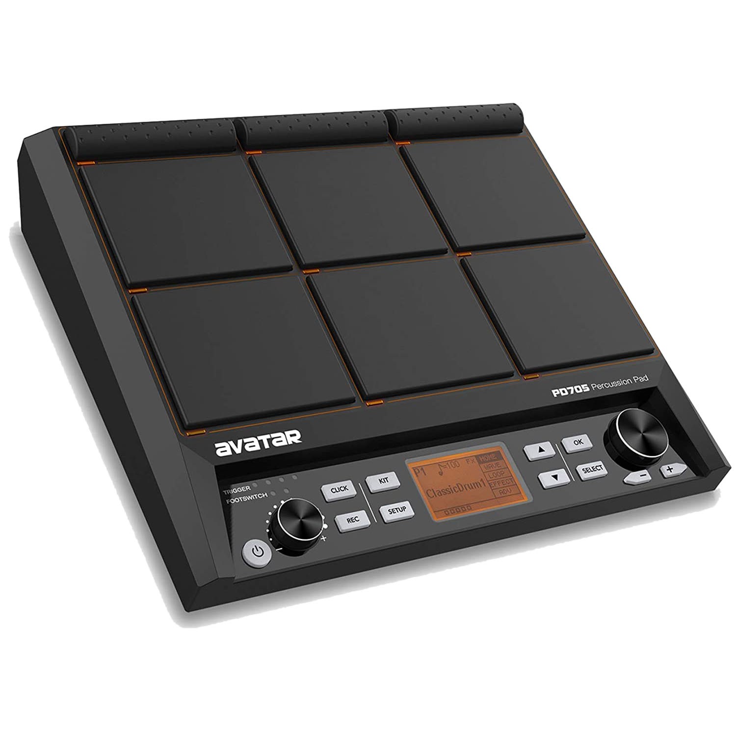 All-in-one Electric Drum Pads LED Percussion 9 Pads, Multipad w/MIDI USB-B Ports