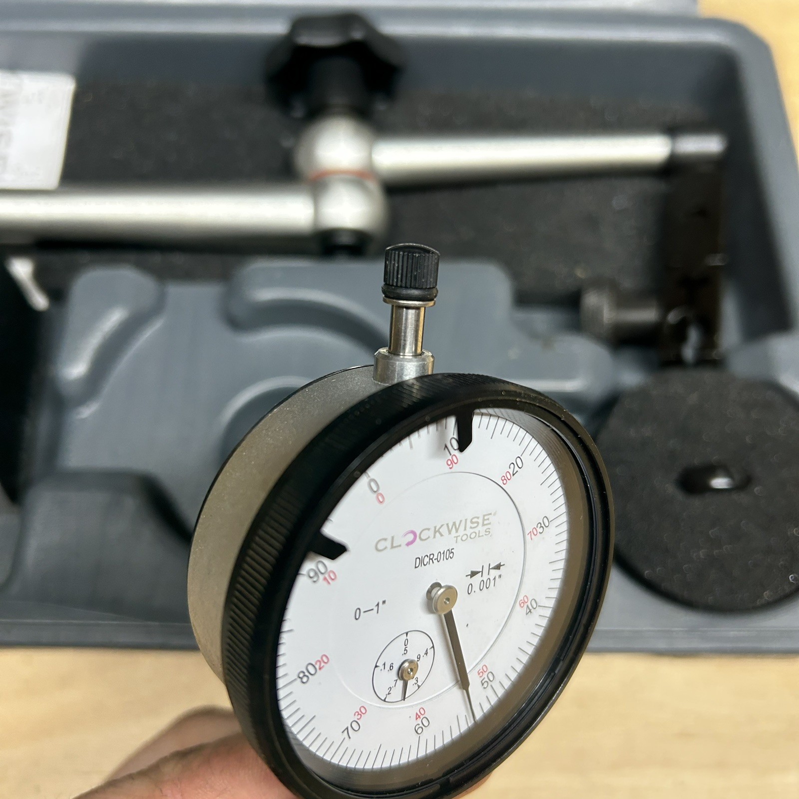 Clockwise Tools DIMR-0105 Dial Indicator Gage Gauge and Magnetic Base with case