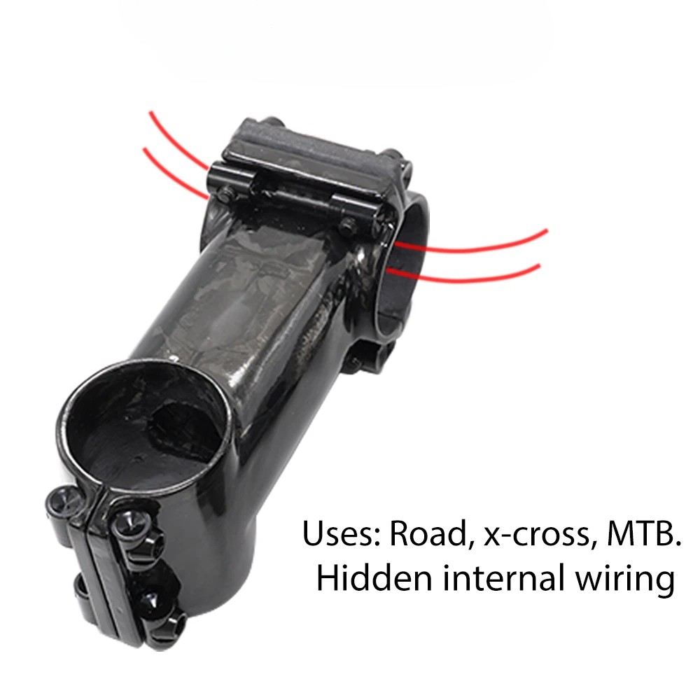 -6/12/17° Carbon Fiber UD Textured Riser Bar Stem 31.8mm MTB Bicycle Stems Parts