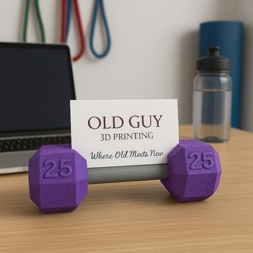 Purple Dumbbell Business Card Holder