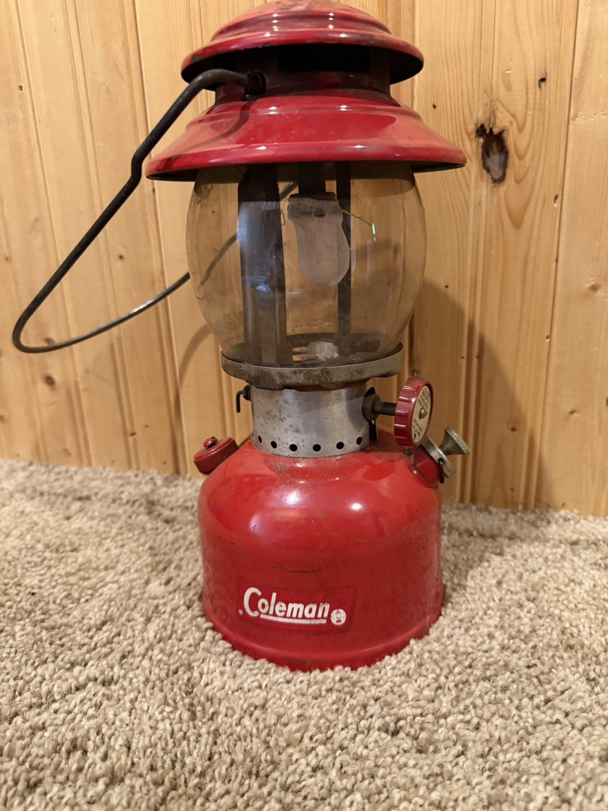 Vintage 1963 Coleman 200A Red Lantern Single Mantle Dated 8-63