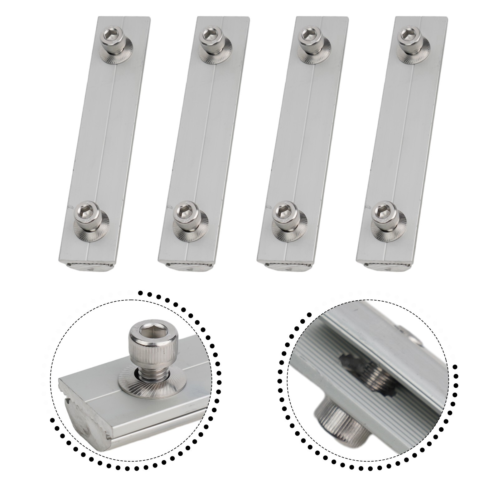 Aluminium Solar Module Rails Profile Connectors Mounting Connection Replacement
