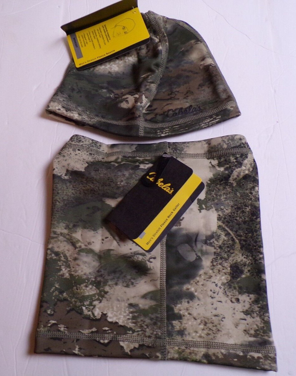 CABELA'S MIDWEIGHT STRETCH FLEECE BEANIE/GAITER COMBO, ORIGINAL, OCTANE 02 CAMO