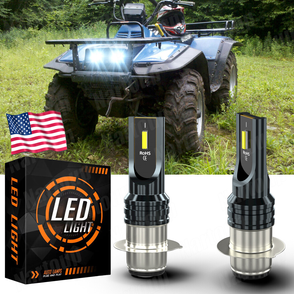 For Suzuki King Quad 300 700 Quadrunner 500 LED Headlight Bright White Bulbs