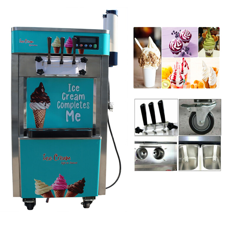 110V 1800W Ice Cream Machine Soft Sundae Cone Ice Cream Machine 2.4HP Heavy Duty