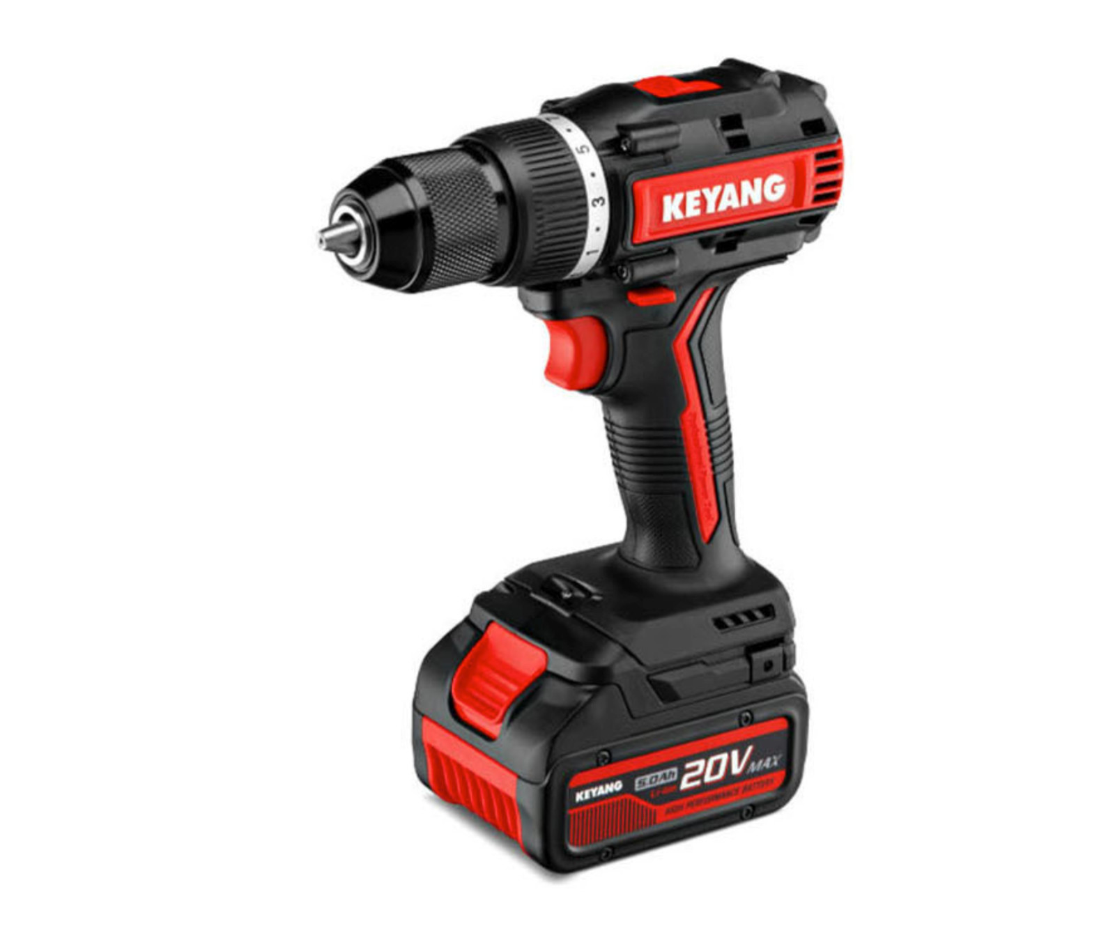 KEYANG DD20BLA-70C 2x5.0Ah BL 20V Max Keyless 13mm 2000Rpm 70Nm LED Charger220V