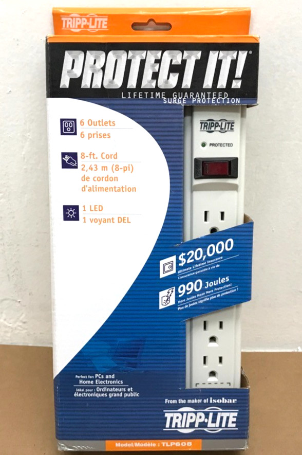 Tripp Lite Surge Suppressor TLP608 ✅❤️️✅❤️ BRAND NEW! SEALED! ✅❤️️✅❤️