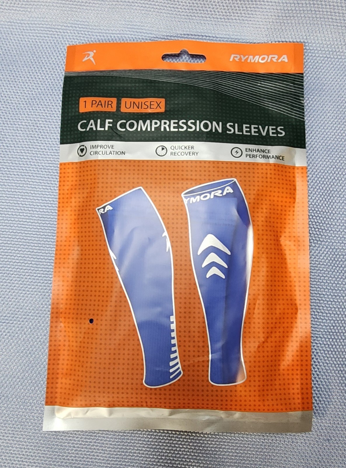 CALF COMPRESSION SLEEVES (BLUE Size MEDIUM)