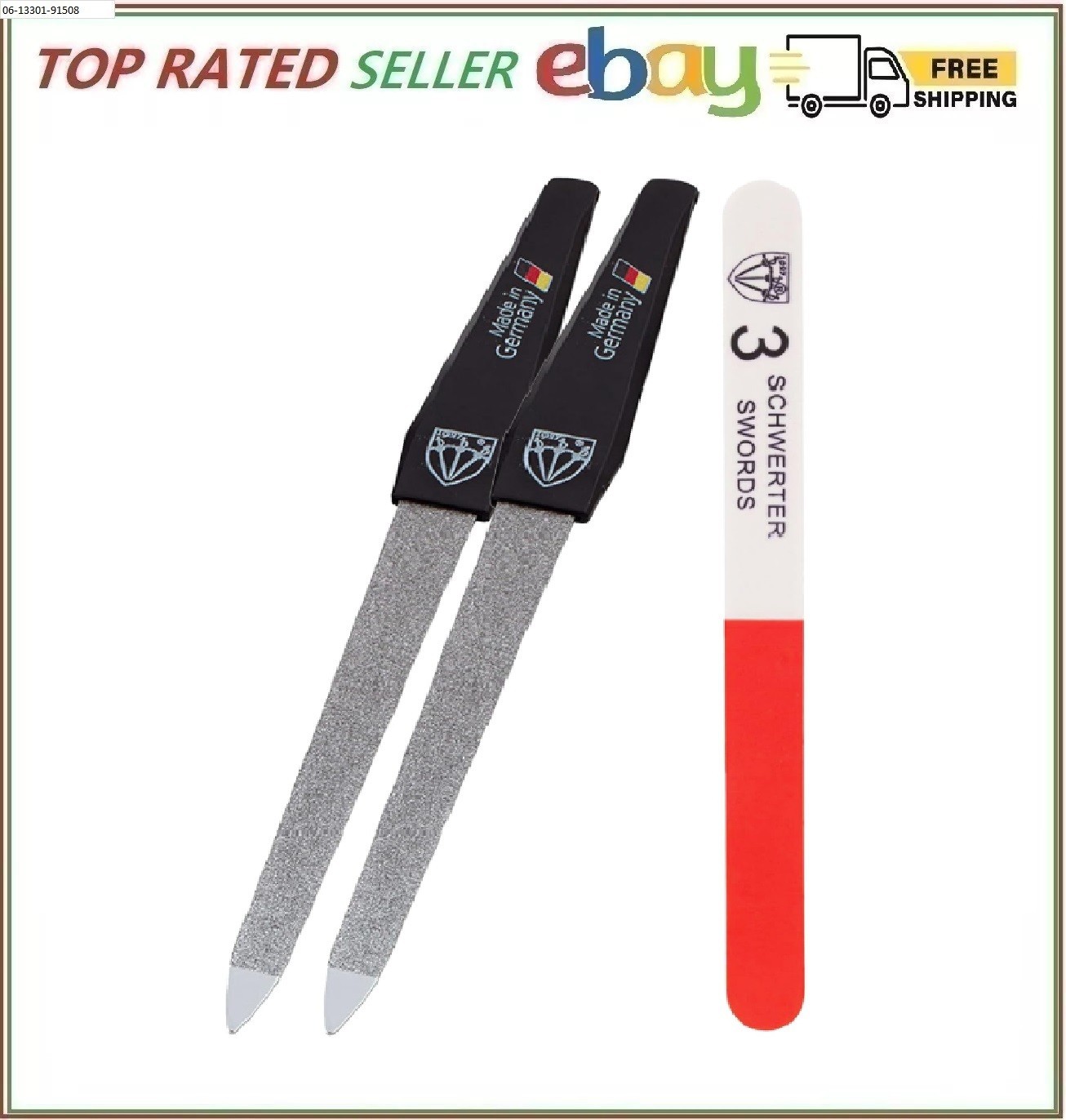 3 Swords Germany - Sapphire Metal Nail File Set 2 Pieces with 1 Piece 3-Way ...