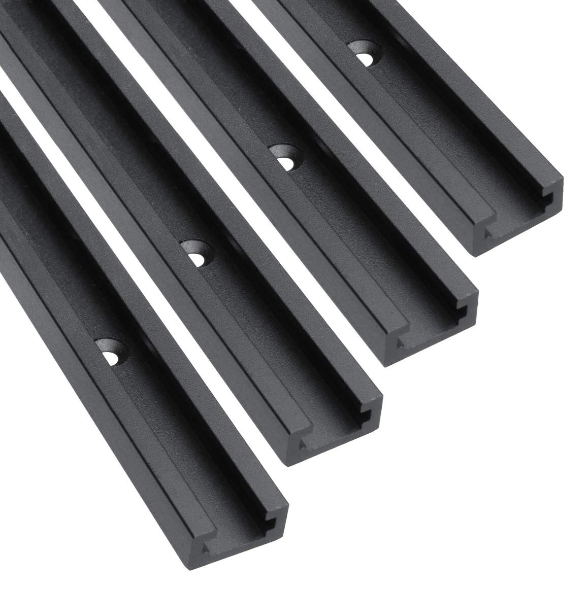 4 Pack Aluminum 48" TTrack Woodworking Double Cut Profile Universal Black