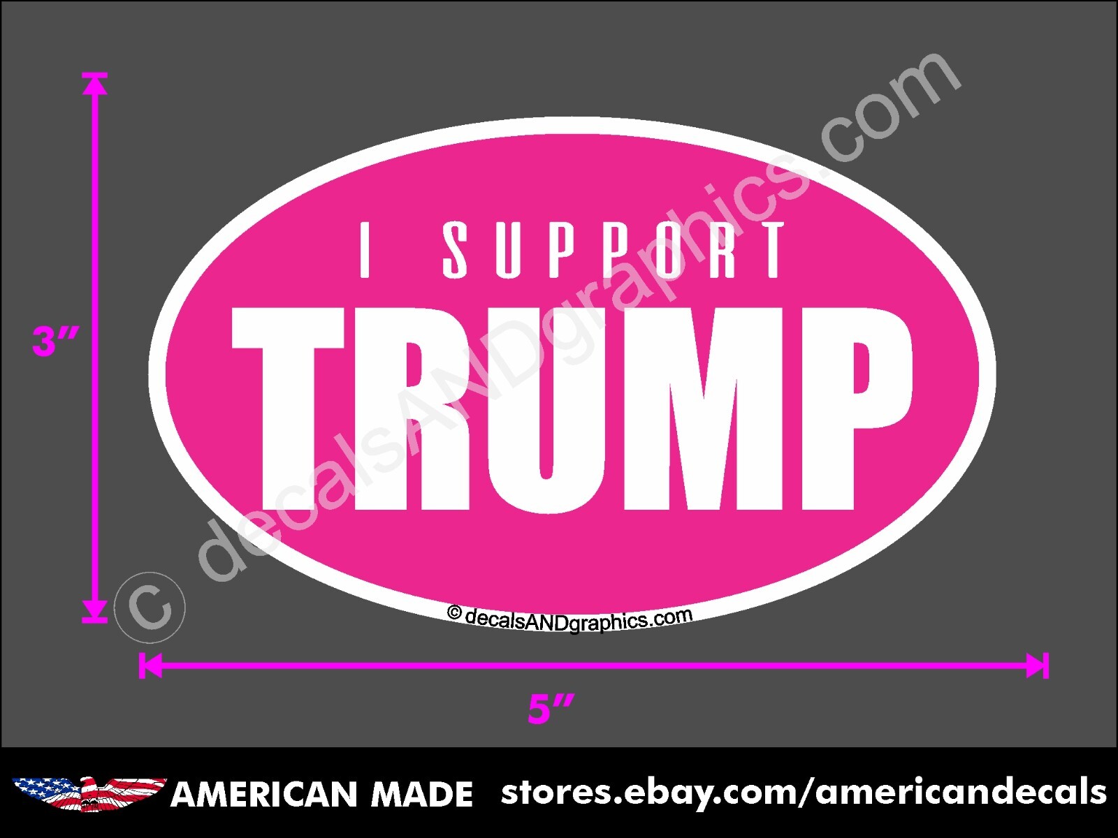 I SUPPORT TRUMP PINK WOMEN OVAL MAGA STICKER DECAL WINDOW BUMPER