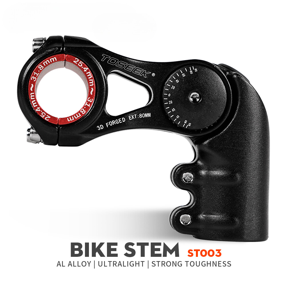 Bicycle Handlebar Stem Adjustable-45 To 90 Degree 80/100/130mm 25.4/31.8mm Stem