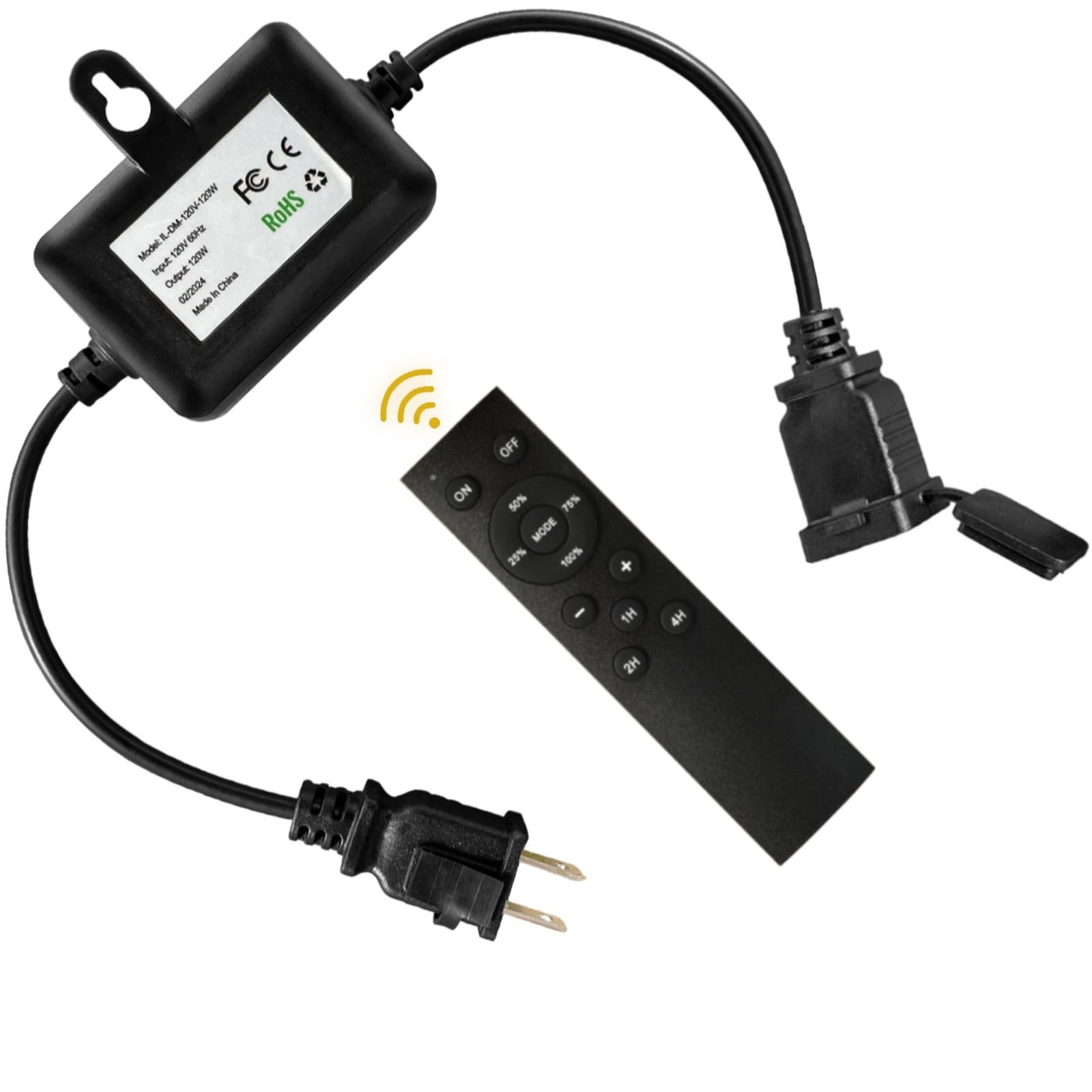 120W(Max) Remote Dimmer Timer Function Plug in for All Outdoor String Lights,...