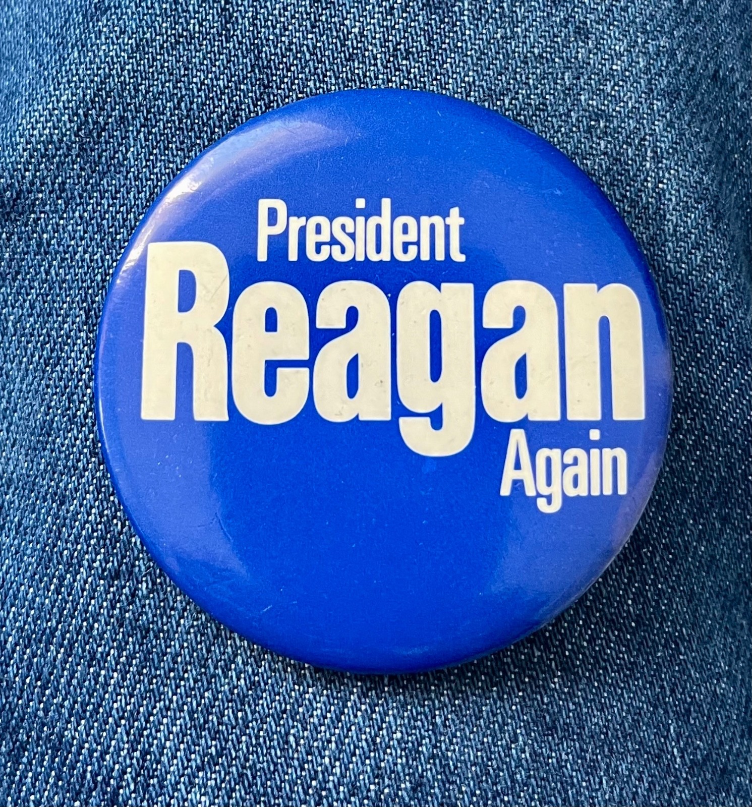1984 President Ronald Reagan  Again 2 1/4" Cello Political