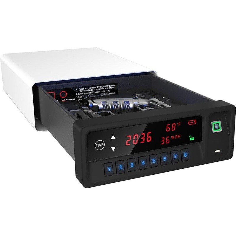 Biometric Gun Safe LCD Display Pistol Storage Keypad Security Under Counter New
