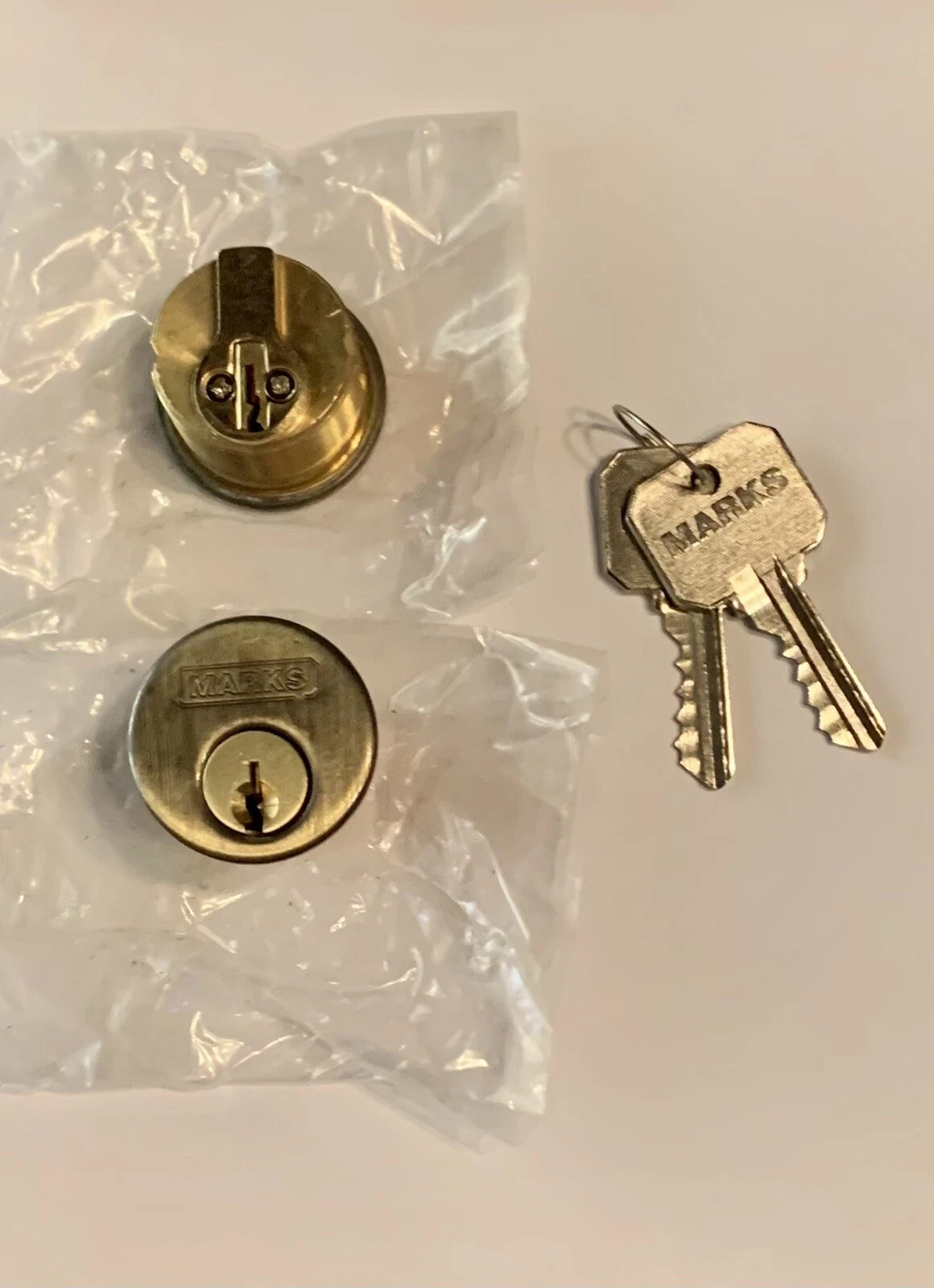 Marks  Mortise Cylinders antique Brass 2 Keys
