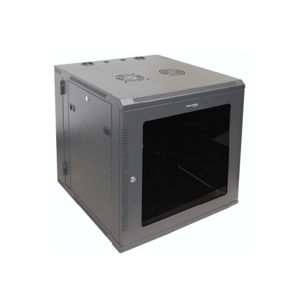 Wavenet CBTF-WM12U Double Section Swing Out 12U Wall Mount Cabinet Black