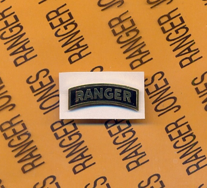 US Army RANGER tab ~1.25" dress uniform badge award c/b clutchback