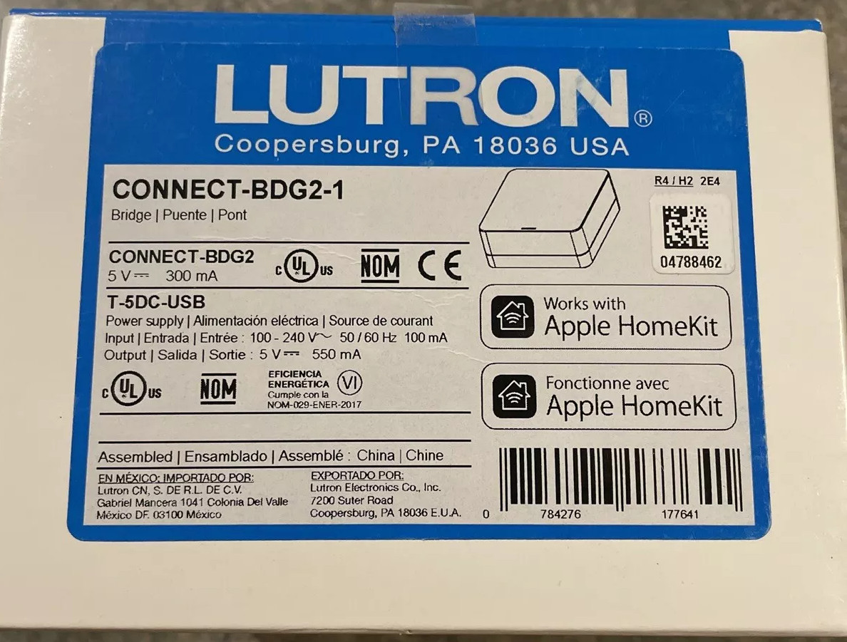 Lutron CONNECT-BDG2-1 Connect Bridge W Apple HomeKit CONNECTBDG21 NEW SEALED BOX
