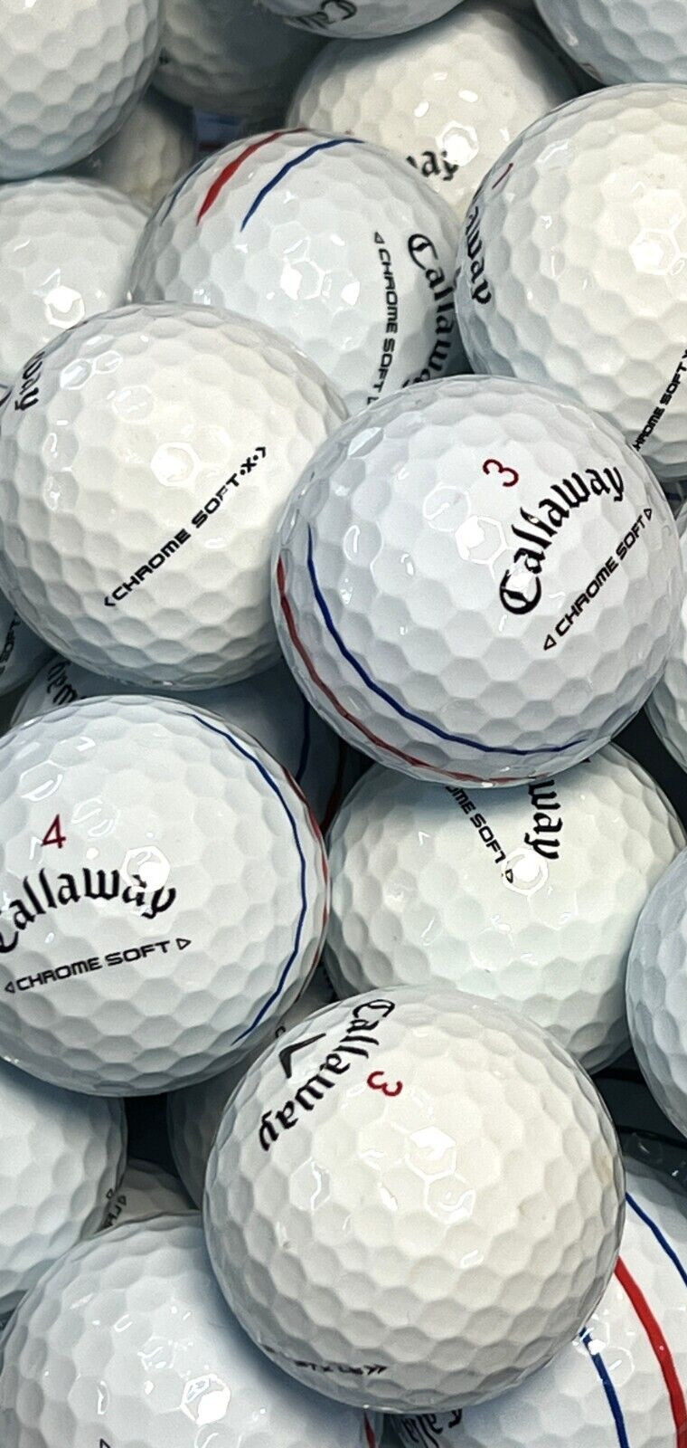 36 AAA White & Triple Trac Callaway Chrome Soft Used Golf Balls w/ Mesh Bag