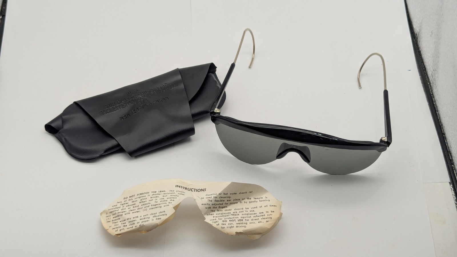 Vintage USGI Sunglasses, 1974 UN-ISSUED US MILITARY, VIETNAM ERA, Army, USMC 08
